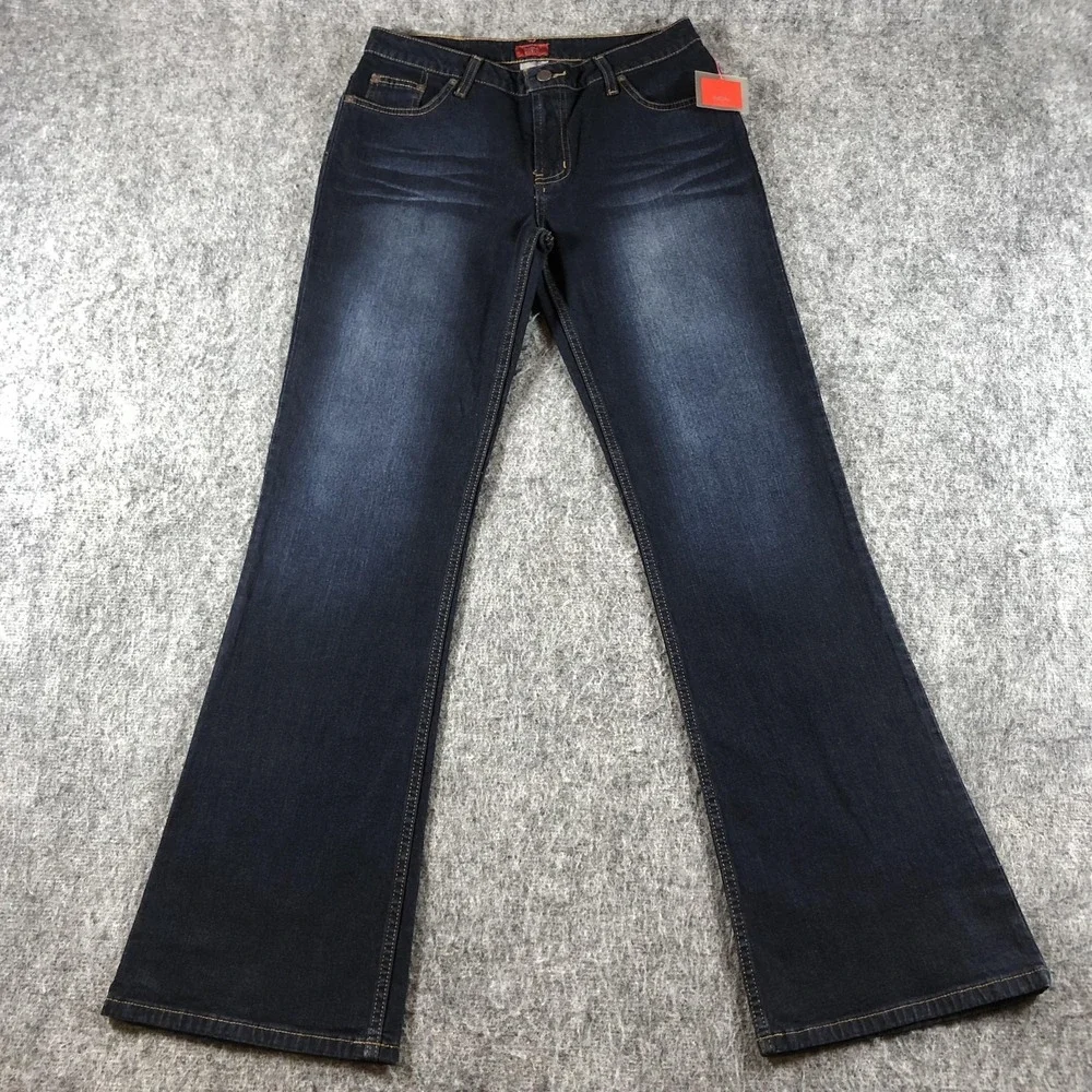 Mossimo Bootcut Jeans Juniors 9 Dark Wash Mid Rise Stretch Denim - Picture 1 of 16